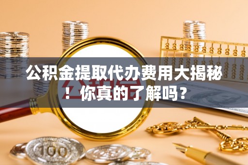 新界公积金提取代办费用大揭秘！你真的了解吗？